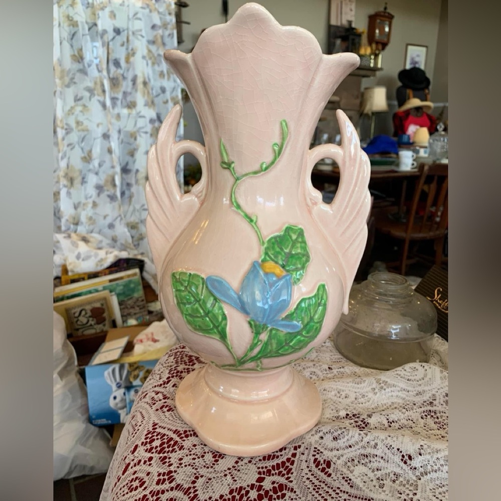 1947 Hull Vase Blue Magnolia Gloss